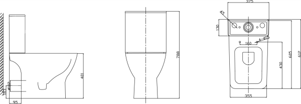 Унитаз Taliente Elegante EL35055 напольный с бачком