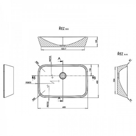 Умывальник Ravak Ceramic 600 R белый XJX01160002