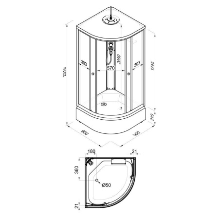 Душевая кабина Тритон Щ0000063055  Вельвет 90*90 В