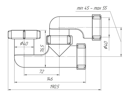 Сифон для ванны регулируемый 1 1/2"*40 Taliente Ани пласт Е200