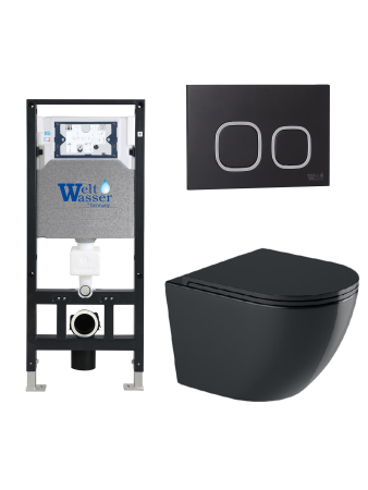 Комплект инсталляции с унитазом Weltwasser AMBERG 506 + MERZBACH 043 GL-BL + AMBERG RD-BL