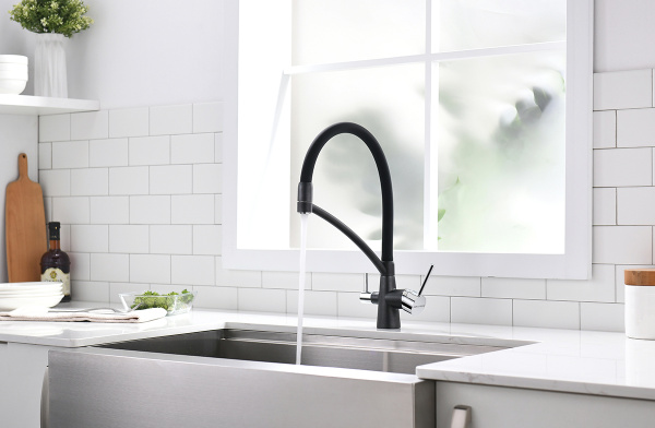 Смеситель для кухни Paulmark SIЕGEN Si213111-418, черный металлик