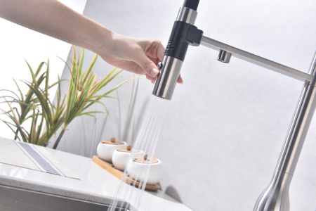 Смеситель для кухни Paulmark MAGNETO ONE Ma213188-BS, брашированная сталь