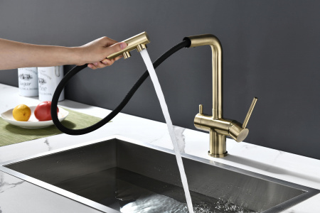 Смеситель для кухни Paulmark SERPENTINE Se213222-BR, бронза