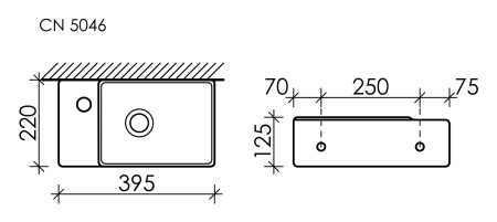 Умывальник подвесной прямоугольный Ceramicanova Element 395*220*125мм, Белый, CN5046