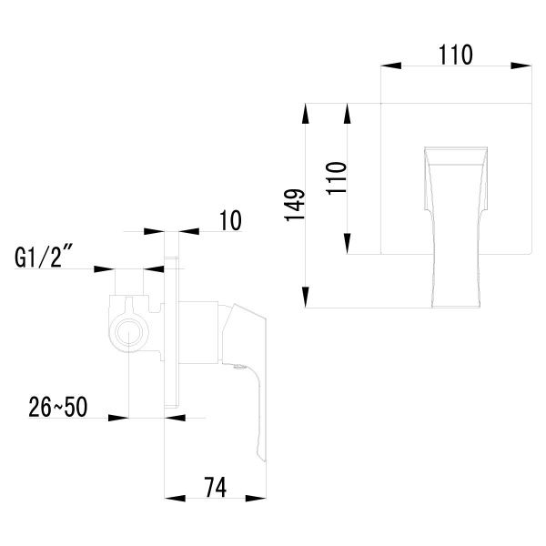 Смеситель Lemark Unit LM4523C для душа, встраиваемый