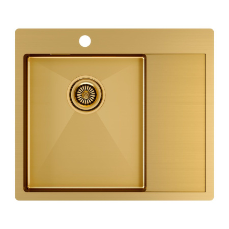 Мойка Paulmark KRONER 59F PM225951-BGL 510х590х200 мм, нержавеющая сталь, брашированное золото