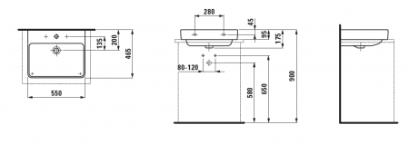 Умывальник Laufen Pro S 8169620001041 55x46x9