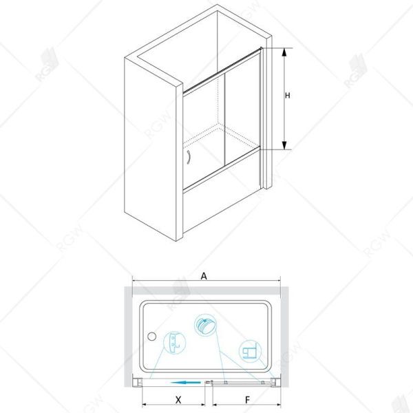 Шторка на ванну RGW SC-62 01116215-11 прозрачное стекло, хром
