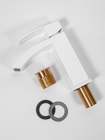 Cмеситель для раковины Hansberge H1077 Белый