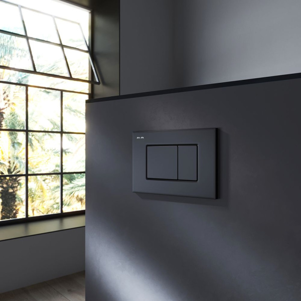 IS100238.901701 Инсталляция MasterFit с клавишей S черн мат с подвесным унитазом  Gem FlashClean с сиденьем м