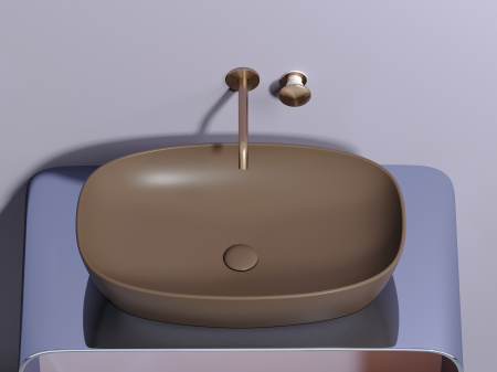 Умывальник чаша накладная овальная Ceramicanova Element 600*380*138мм, Темно-коричневый матовый, CN6049MDB