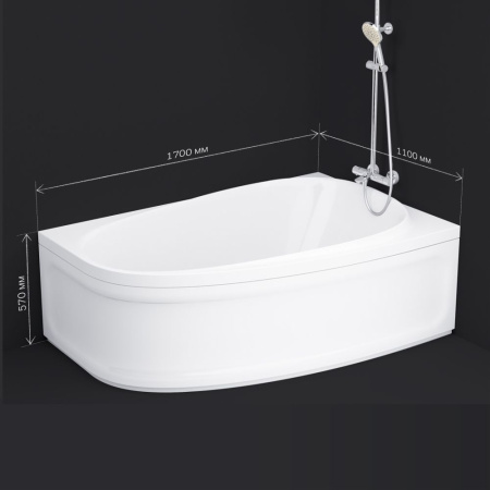 W80A-170R110W-A Like, Ванна акриловая AM.PM 170х110 см, правосторонняя, шт