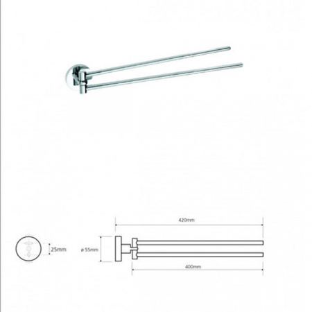 Держатель для полотенец двойной Bemeta поворотный OMEGA 104204191