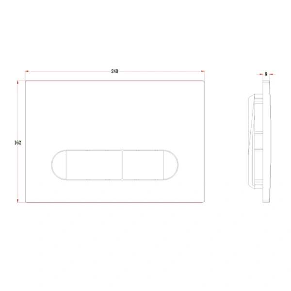 Кнопка смыва Veconi FLUSH V3, FLV3-B, 240х162х9, пластик, черный матовый