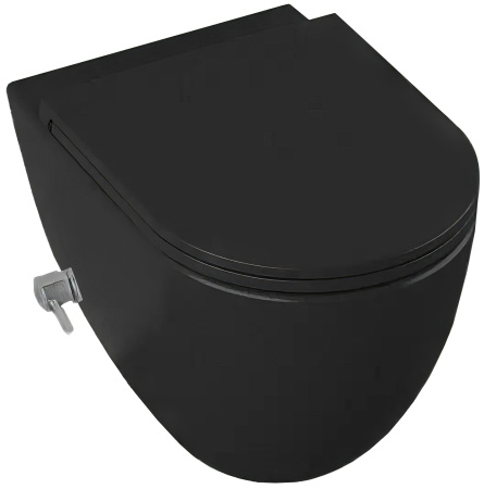 Унитаз подвесной безободковый ISVEA Infinity с функцией биде черный матовый 10NFS1005I-2N
