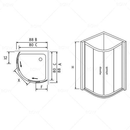 Душевой уголок RGW Passage CL-53 2140х800х800 06085588-11K хром
