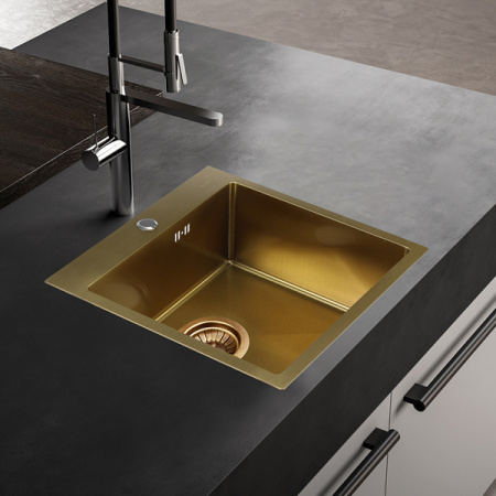 Мойка Melana 5050 ProfLine 3,0/200 САТИН ЗОЛОТО врезная квадратная D5050HG