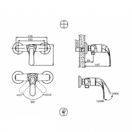 Смеситель для душа Bravat Fit F9135188CP-01