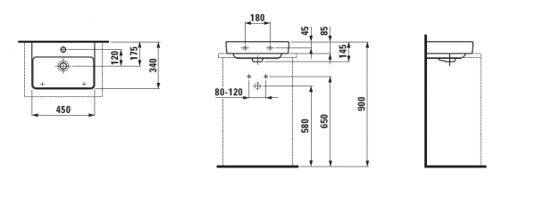 Умывальник Laufen Pro S 8169610001041 45x34x8