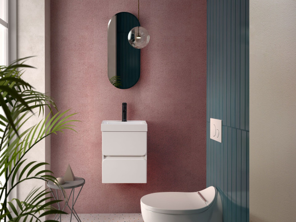 Тумба под умывальник Belux Бостон подвесная 40-02 Белый глянцевый