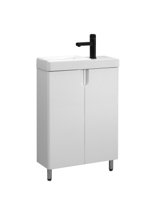 Тумба под умывальник Belux Даллас напольный 55, белый глянцевый