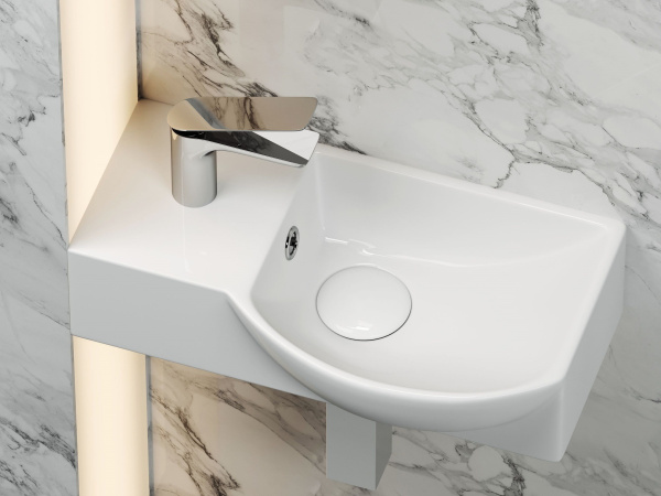 Умывальник подвесной прямоугольный  с крепежом Ceramicanova Element 400*220*120мм, Белый, CN6039R