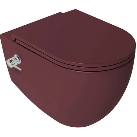Унитаз подвесной безободковый ISVEA Infinity с функцией биде бордовый матовый 10NFS1005I-2R