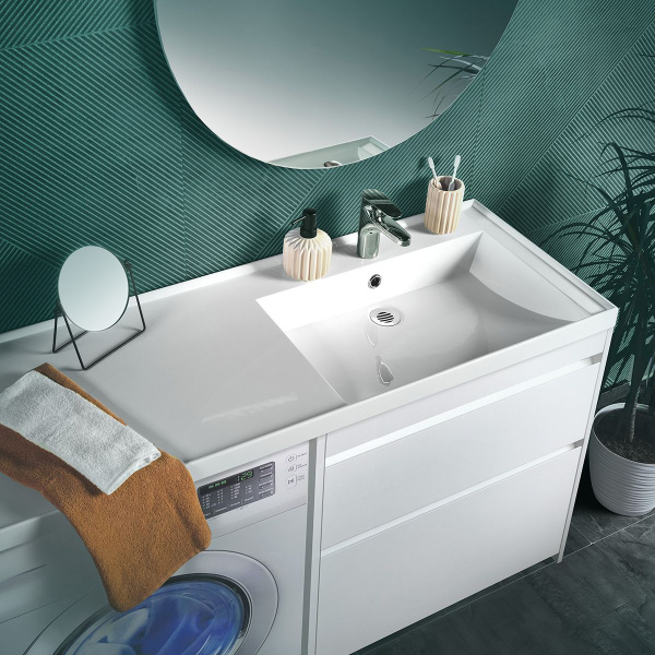 Тумба под умывальник Belux на стиральную машину Прометей 70-02,Белый глянцевый