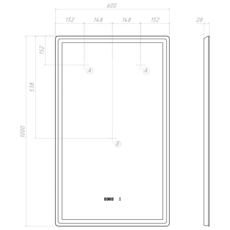 Зеркало VIGO Roberta Luxe 600