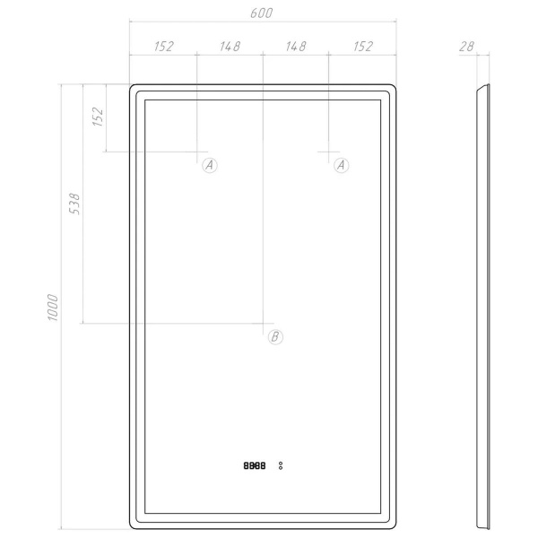 Зеркало VIGO Roberta Luxe 600