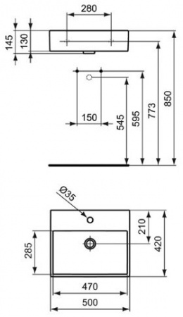 Умывальник Ideal Standard Strada K077701 50x42 см