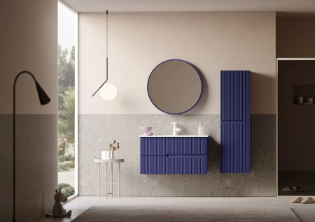 Тумба с раковиной ORKA Moonlight 90 подвесная, синий матовый