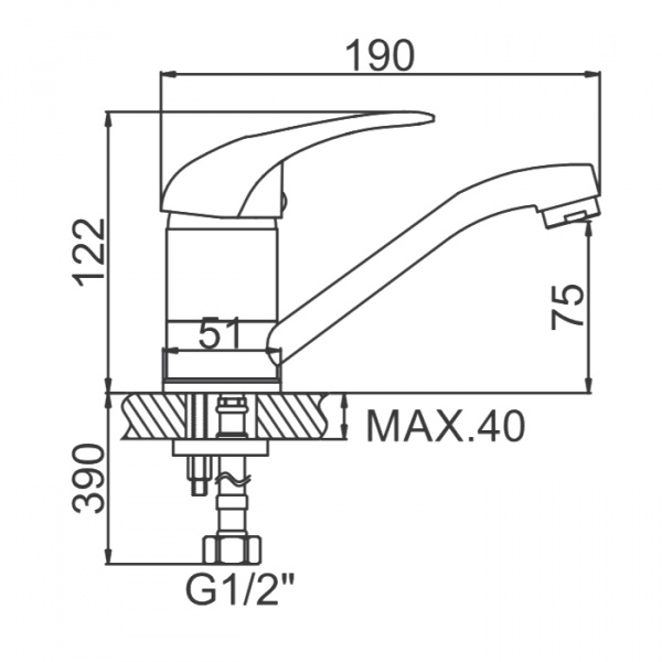 Смеситель для мойки Ledeme H02-B L4502-B