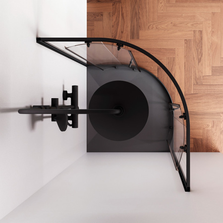 W88G-205-080BT64 X-Joy Twin Slide,  Душевое ограждение AM.PM без  поддона, 80x80, профиль черный