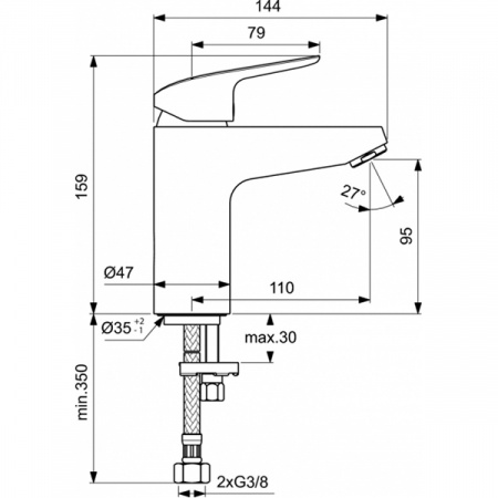 Смеситель для умывальника Ideal Standard Ceraflex B1714AA