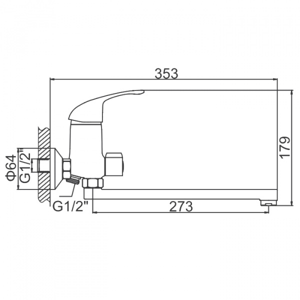 Смеситель для ванны Ledeme H29-B L2229-B