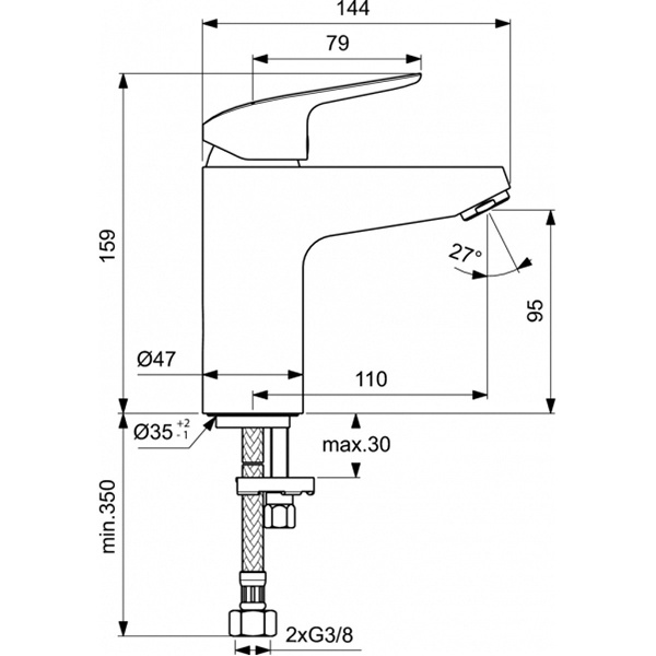 Смеситель для умывальника Ideal Standard Ceraflex B1714AA