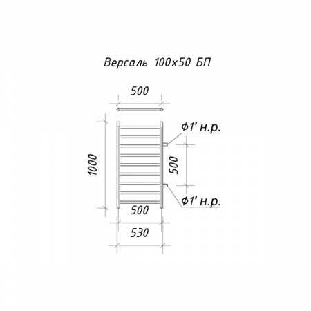 Полотенцесушитель Ariano Версаль 100х50 Black с боковым подключение