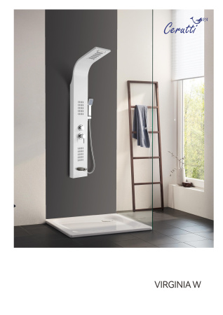 Панель VIRGINIA W душевая из нержавеющей стали с форсунками Ceruttispa CT9990, цвет белый