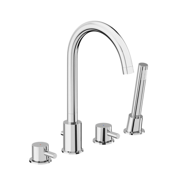 360400000 Scandinavian Pure Смеситель на борт ванны AM.PM, четырёхсекционный, хром