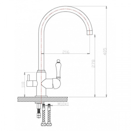 Смеситель для мойки ZorG ZR 317 YF-33 BRONZE