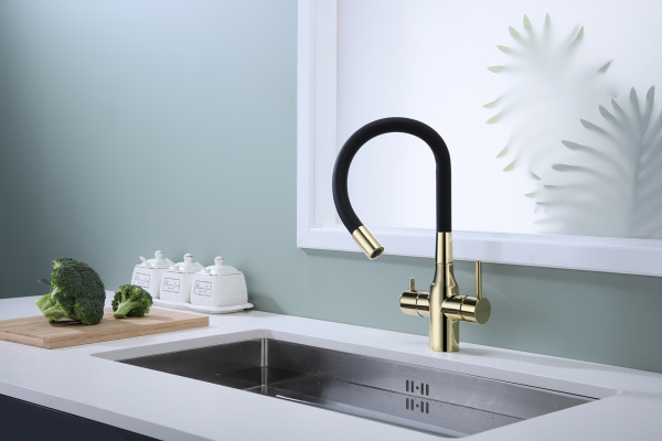 Смеситель для кухни Paulmark SALIX Sa213419-G, золото