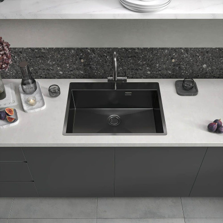 Кухонная мойка Reflexion Iseo RX2265BL оружейная сталь