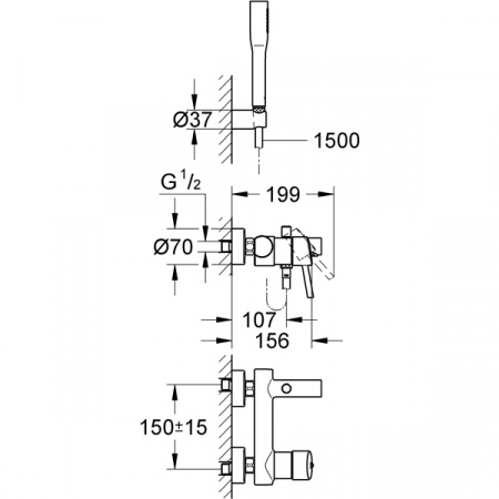 Смеситель для ванны с душем Grohe Concetto 32212001