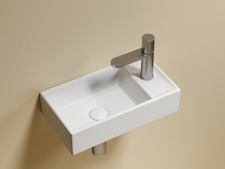 Умывальник подвесной прямоугольный Ceramicanova Element 407*217*100, белый матовый, CN6051LMW