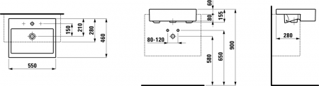 Умывальник Laufen Living City 8134320001081 55x46x14