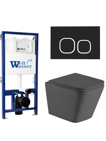 Комплект инсталляции с унитазом Weltwasser BAMBERG 525 + GELBACH 041 MT-GR + BAMBERG BL