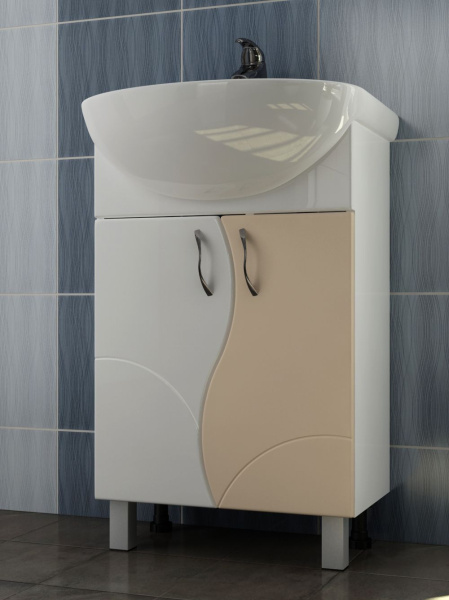 Тумба под раковину напольная VIGO Alessandro tn.ALE.UYU.55.2D беж, 55 см
