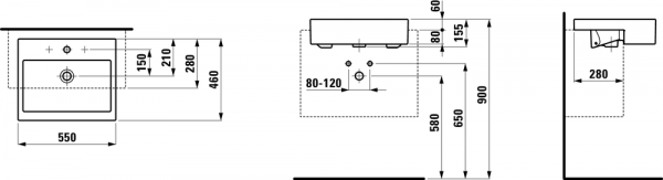 Умывальник Laufen Living City 8134320001081 55x46x14